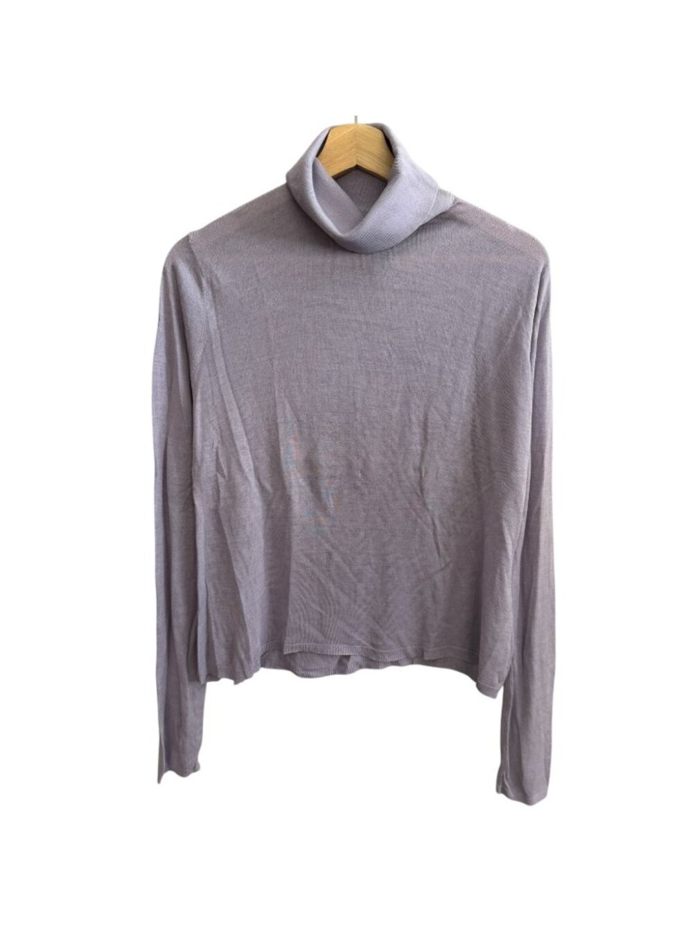 Vintage Banana Republic Old Money Minimalist Silk Knit Turtleneck‎ Lavender L